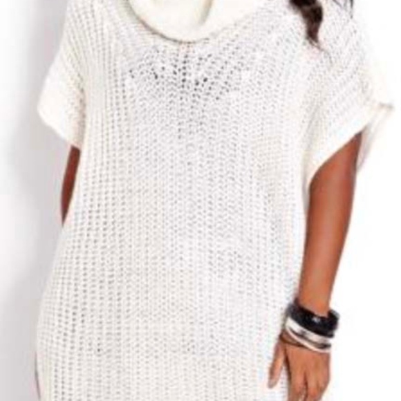SWEATER, SHORT SLEEVES, COLOUR: CANVAS, SZ 1X/2X, WOOL MIX, DOLMAN SLEEVES, COWL - Picture 1 of 3